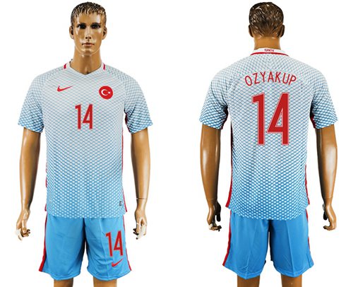 Turkey #14 Ozyakup Away Soccer Country Jersey - Click Image to Close
